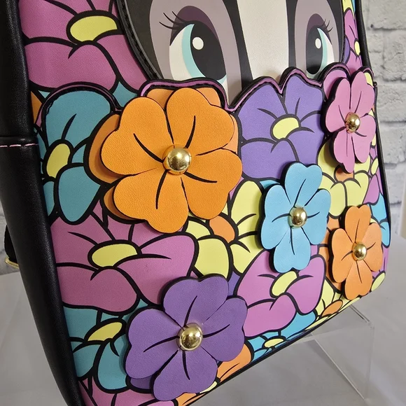 Loungefly Bambi Flower Mini Backpack Floral Blooms Colorful Disney Bag New - Picture 3 of 16